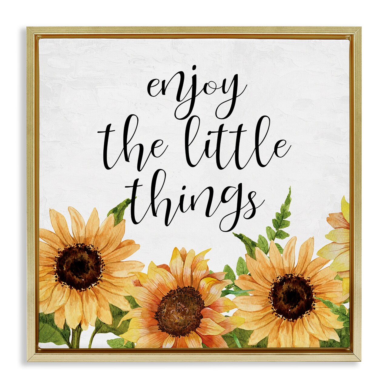 Stupell Industries Enjoy Little Things Sunflowers Floating Frame By Kim Allen